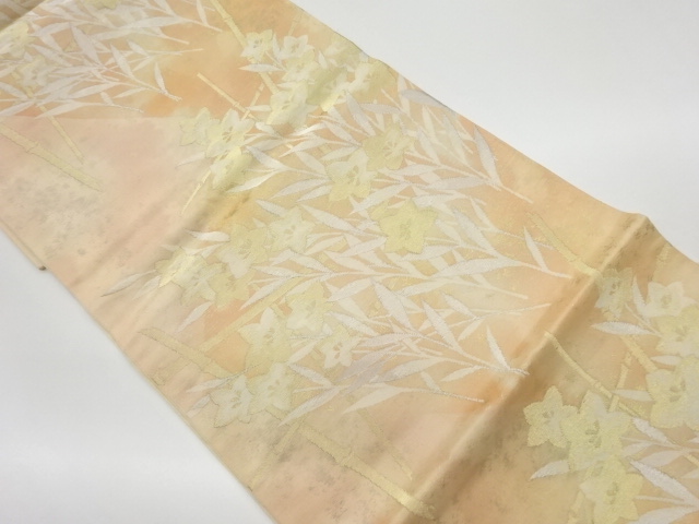 リサイクル　桔梗模様織出し袋帯